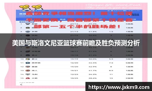 美国与斯洛文尼亚篮球赛前瞻及胜负预测分析